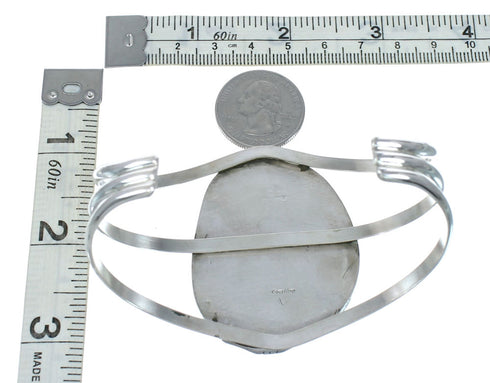 Genuine Navajo Kingman Turquoise Sterling Silver Cuff Bracelet NN20511
